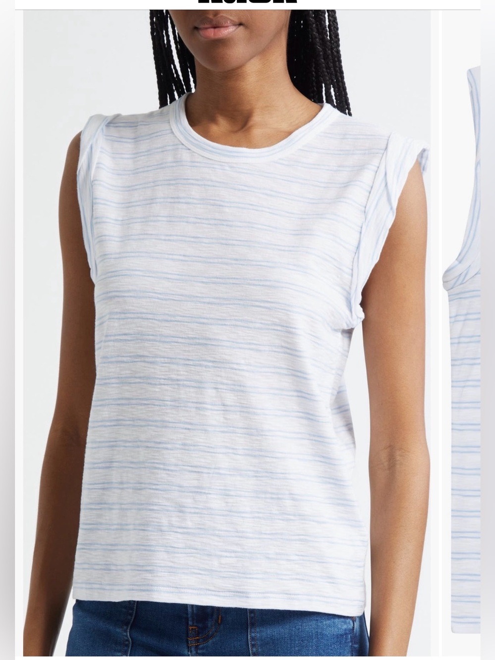 Veronica Beard Dree Muscle Tee Bluebell White